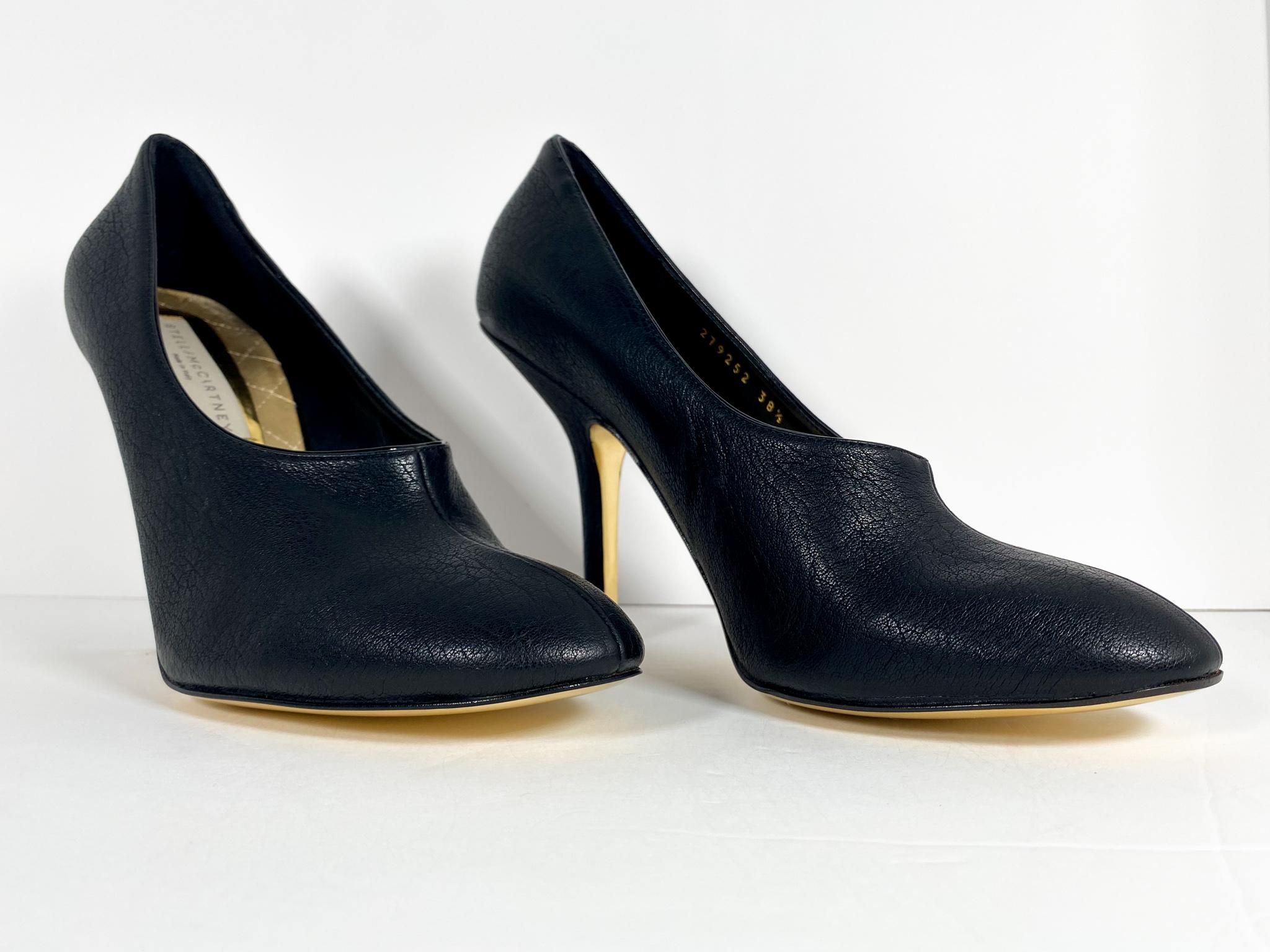 Stella McCartney Black (Faux) Leather Heels For Sale 1