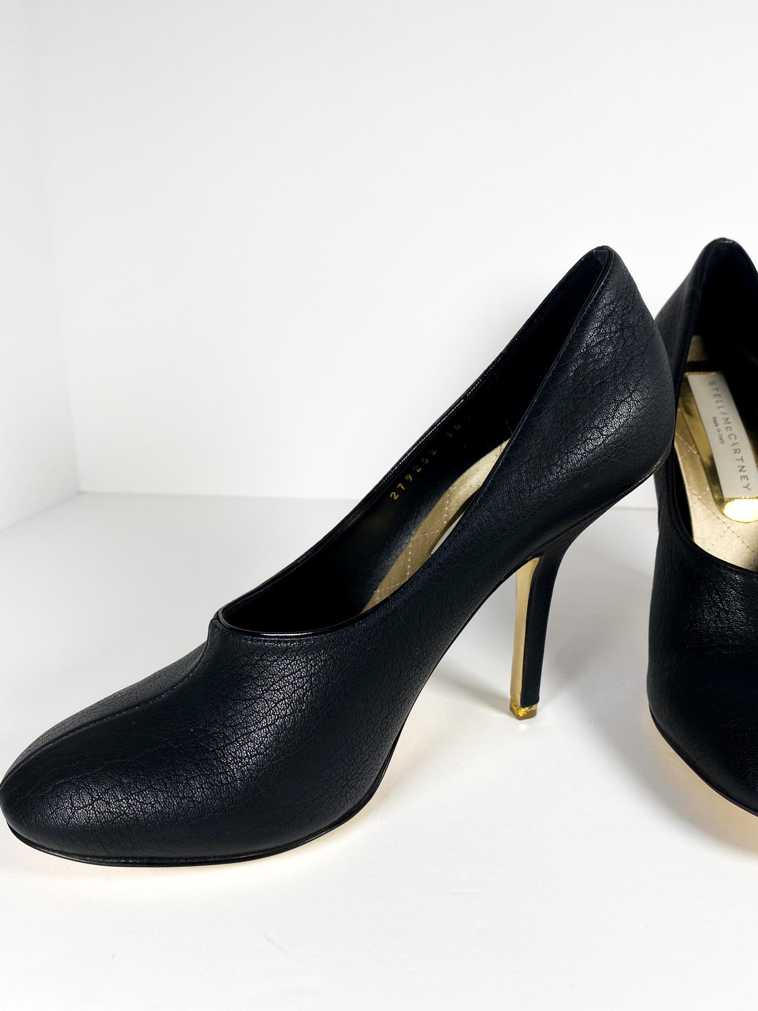 Stella McCartney Black (Faux) Leather Heels For Sale 3