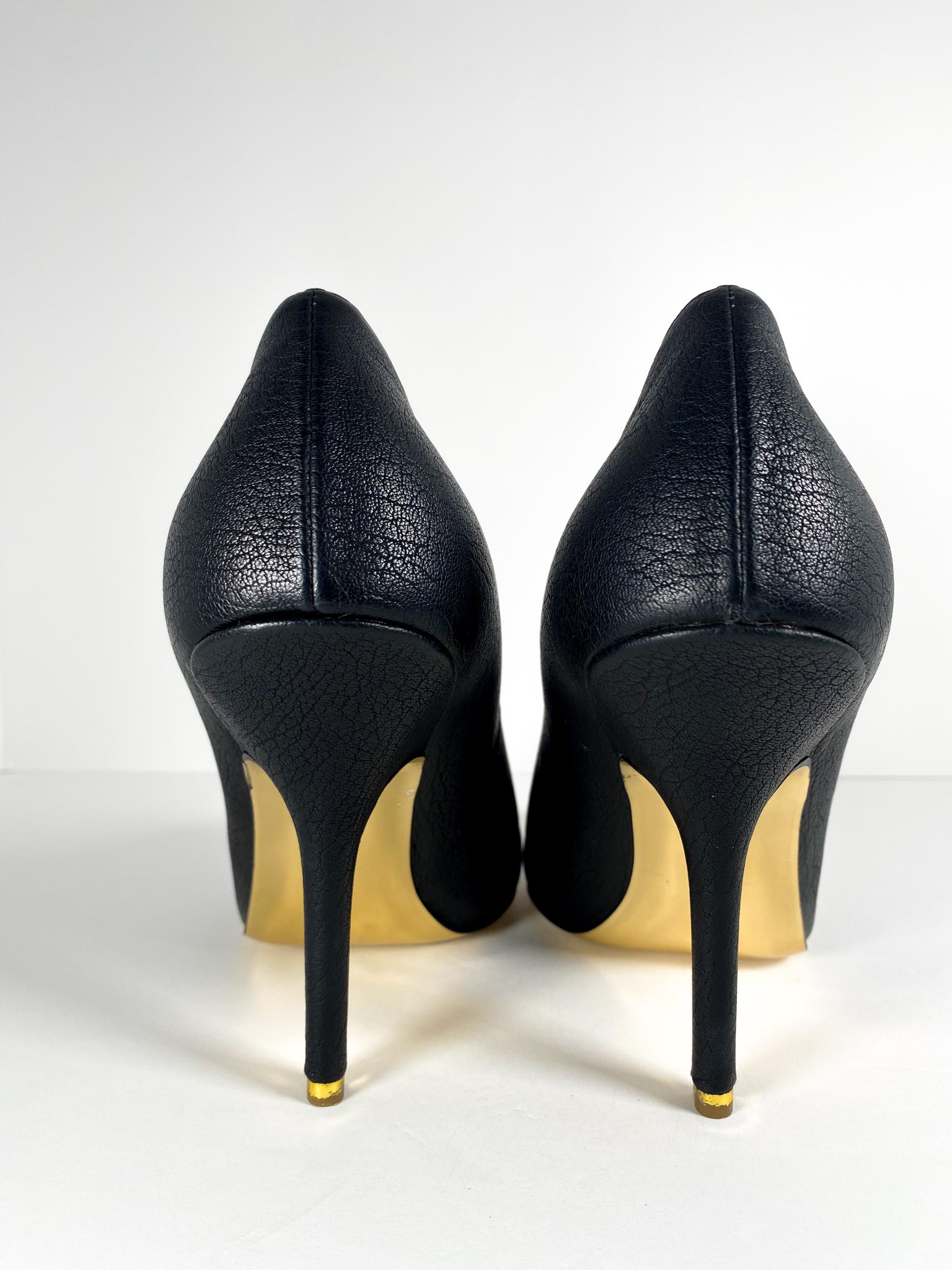 Stella McCartney Black (Faux) Leather Heels For Sale 4