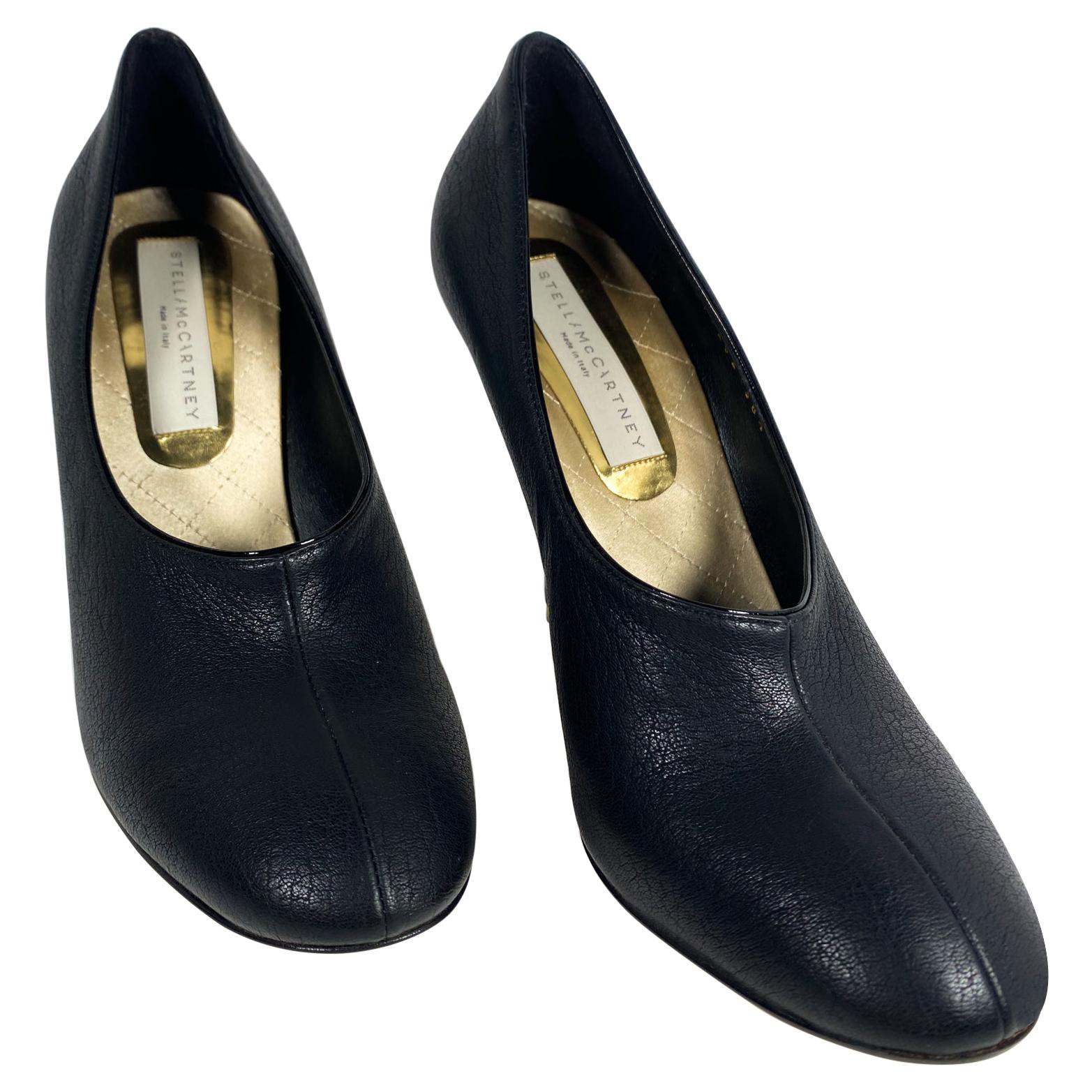 Stella McCartney Black (Faux) Leather Heels For Sale