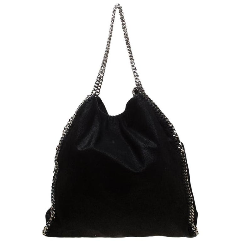 Stella McCartney Black Faux Leather Large Falabella Tote For Sale at ...