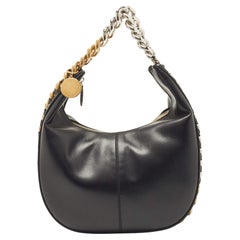 Stella McCartney Black Faux Leather Medium Frayme Shoulder Bag