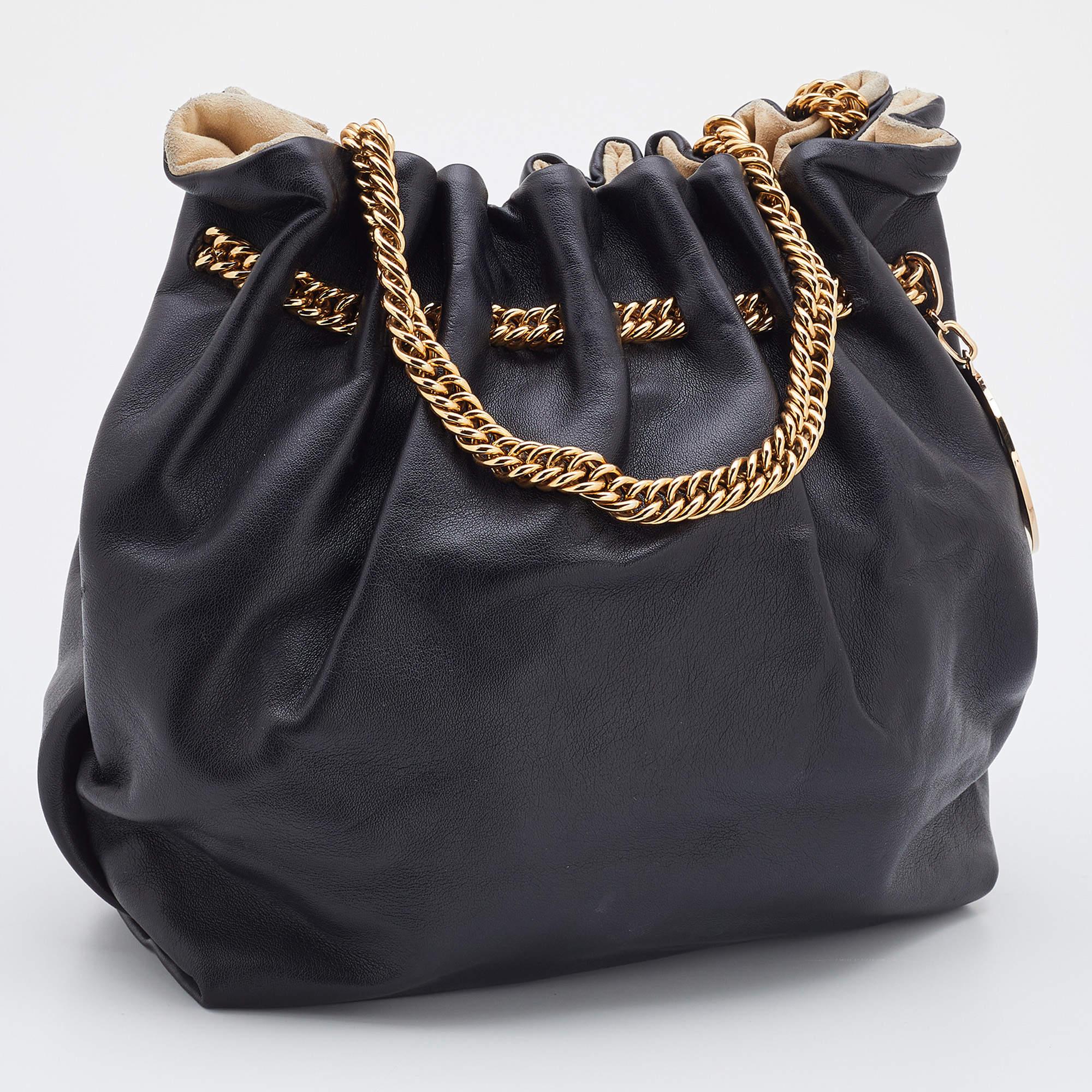 Women's Stella McCartney Black Faux Leather Noma Bucket Bag