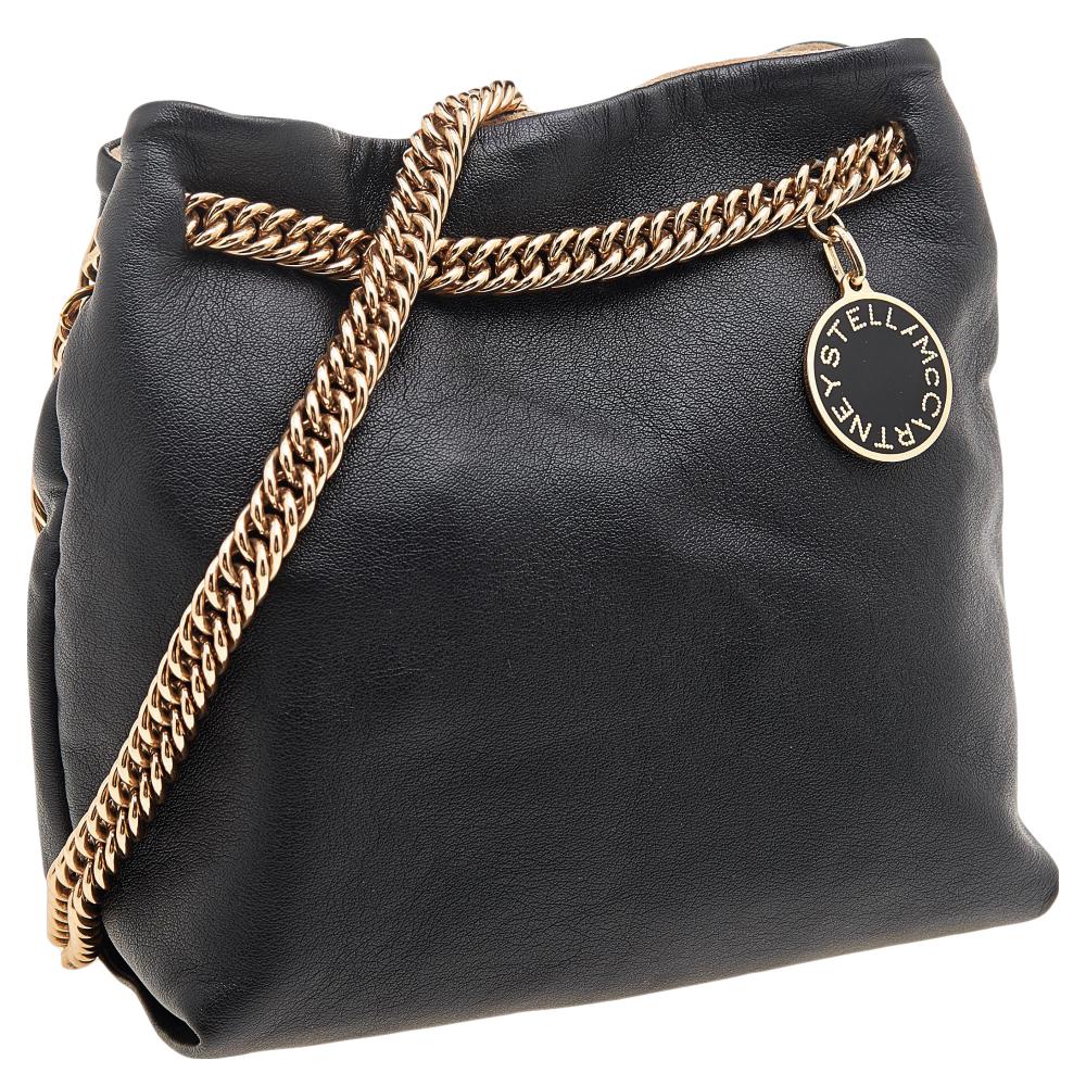 Stella McCartney Black Faux Leather Noma Shoulder Bag 5