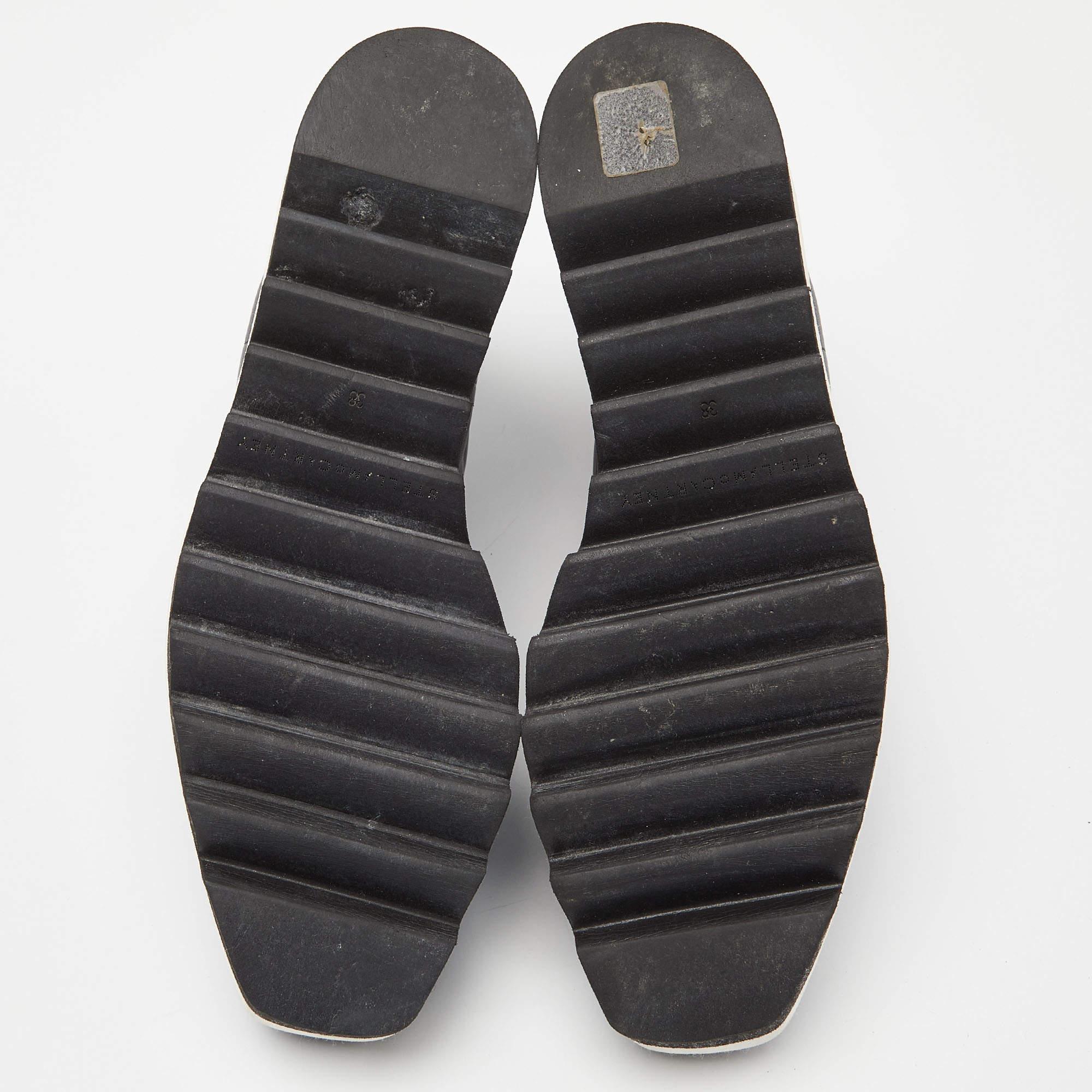 Stella McCartney Black Faux Leather Platform Sneakers Size 38 4