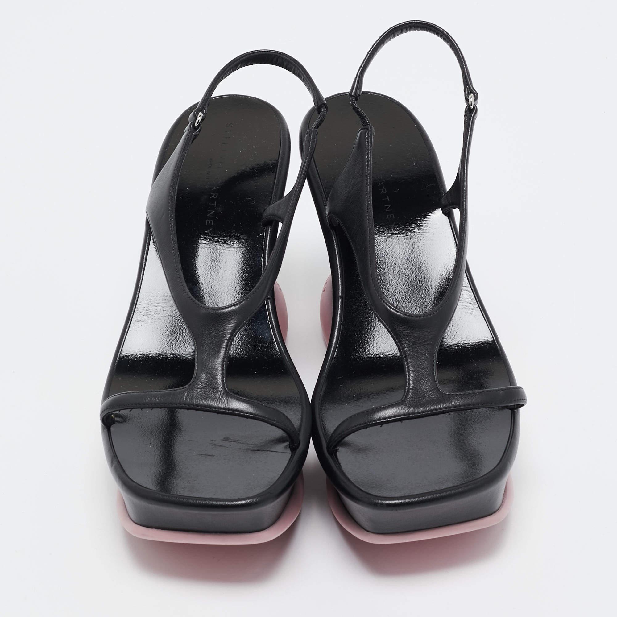 Stella McCartney Noir Faux cuir Shroom Slingback Sandals 37.5 Neuf - En vente à Dubai, Al Qouz 2