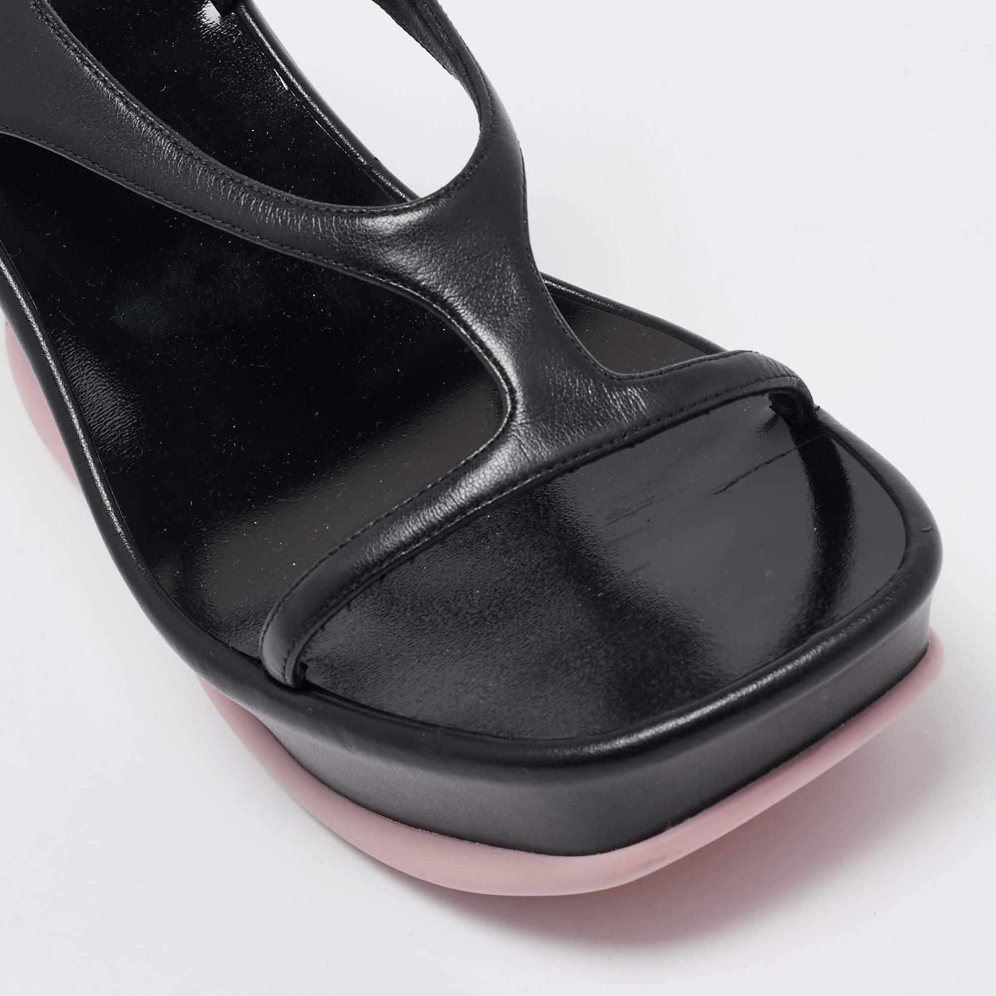 Stella McCartney Sandalias negras de piel sintética con hongo 37.5 en venta 2