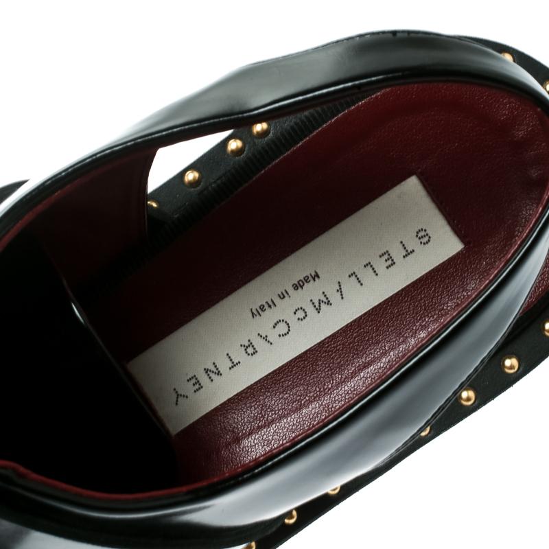 Stella McCartney Black Faux Leather Slingback Oxfords Size 37 1