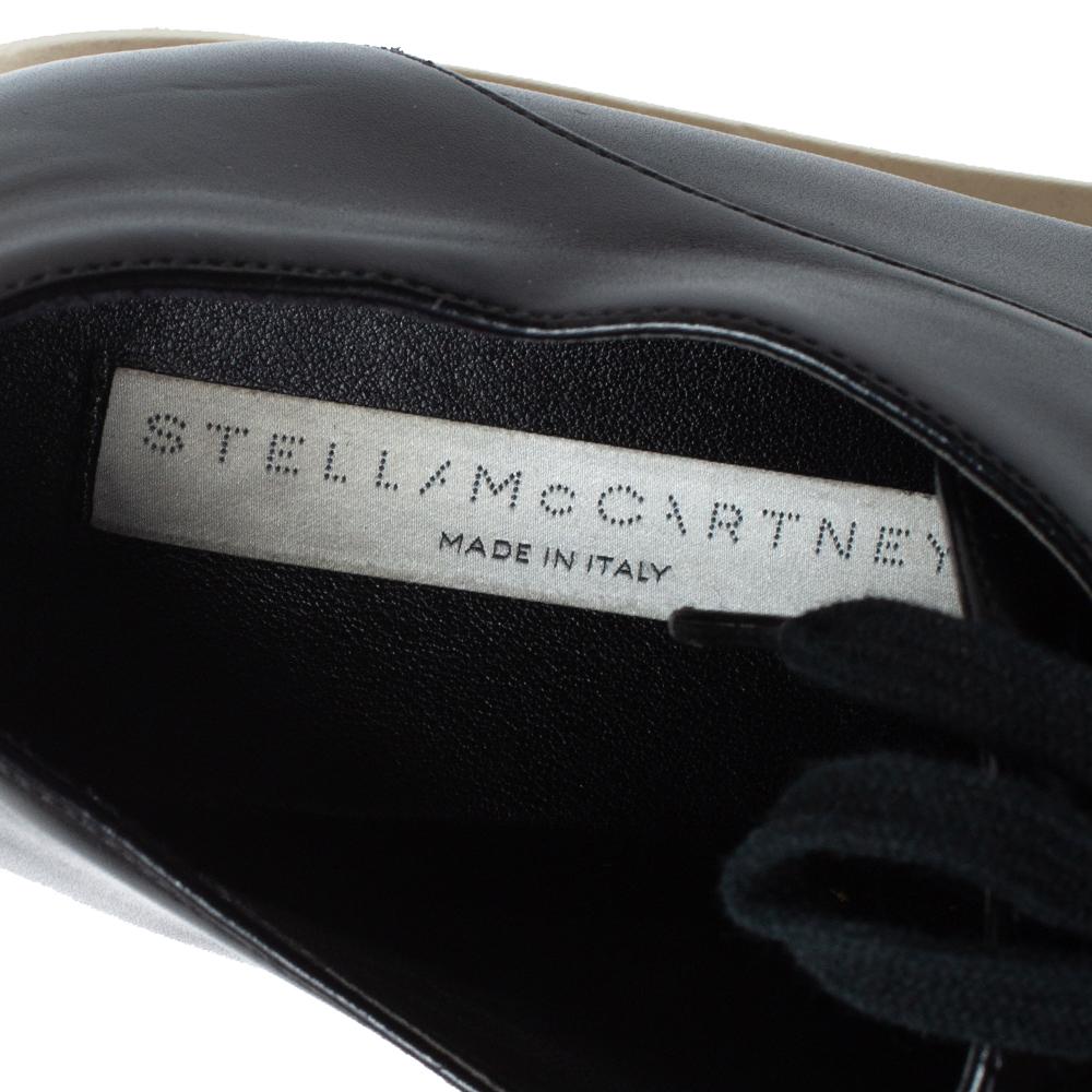 Women's Stella McCartney Black Faux Patent Leather Elyse Platform Derby Size 37