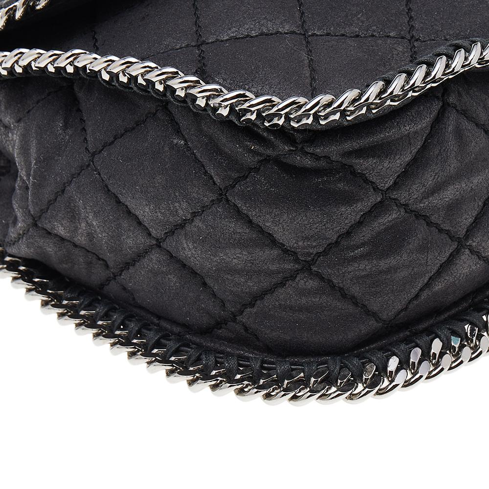 Stella McCartney Black Faux Quilted Leather Falabella Shoulder Bag 1