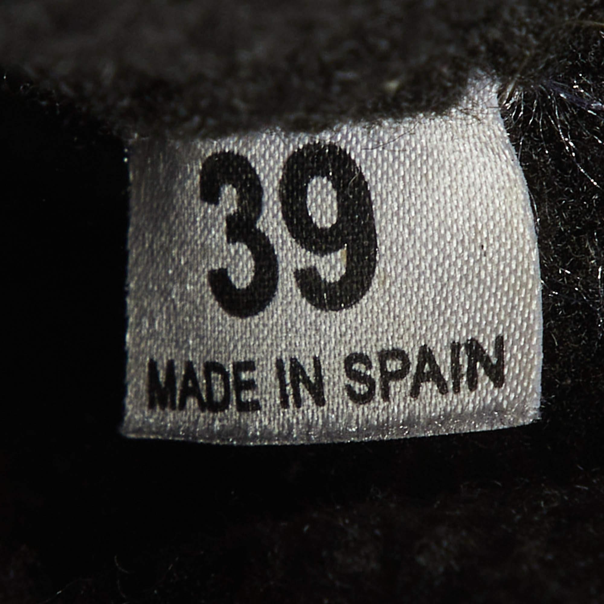 Stella McCartney Botines de ante negro con detalle de hebilla y cuña Talla 39 en venta 3