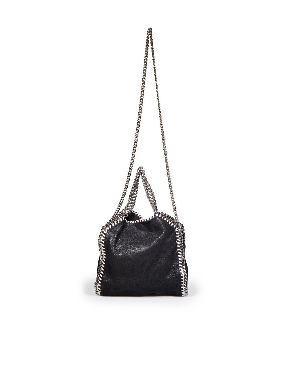 Stella McCartney Black Faux Suede Falabella Tote In Excellent Condition For Sale In London, GB