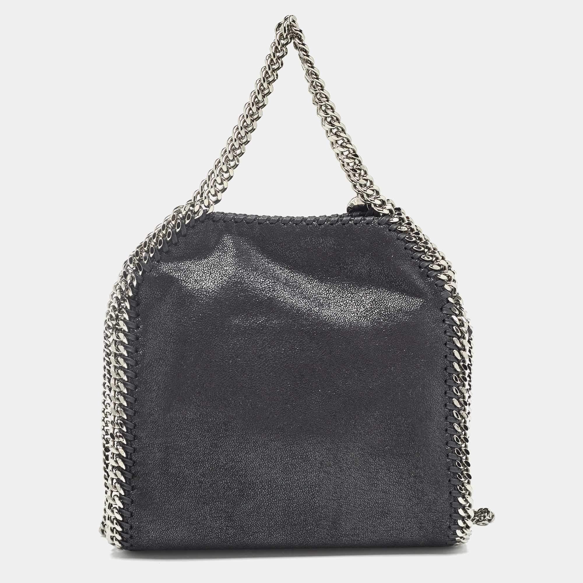 Women's Stella McCartney Black Faux Suede Mini Falabella Tote