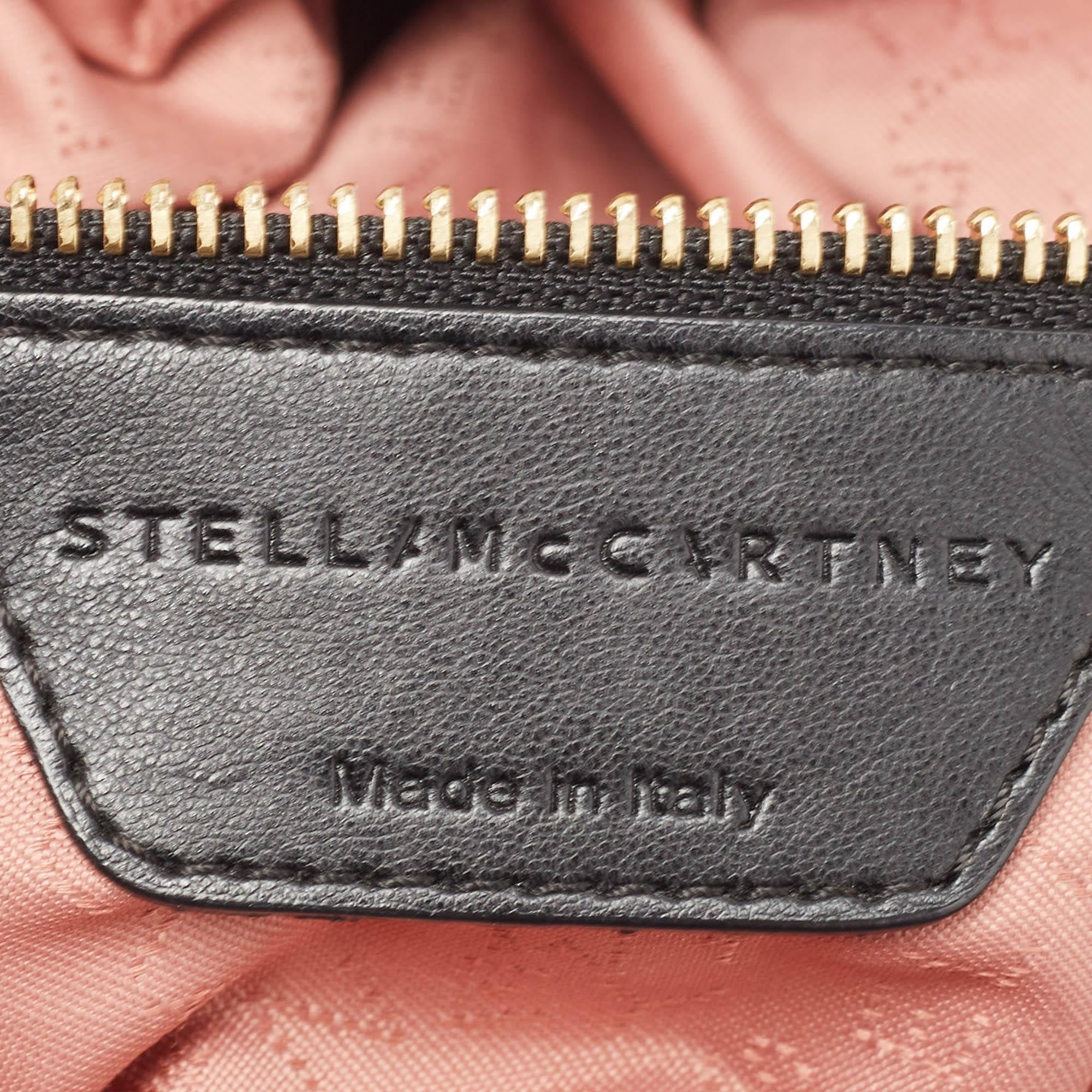 Stella McCartney Black Faux Suede Small Falabella Tote For Sale 2
