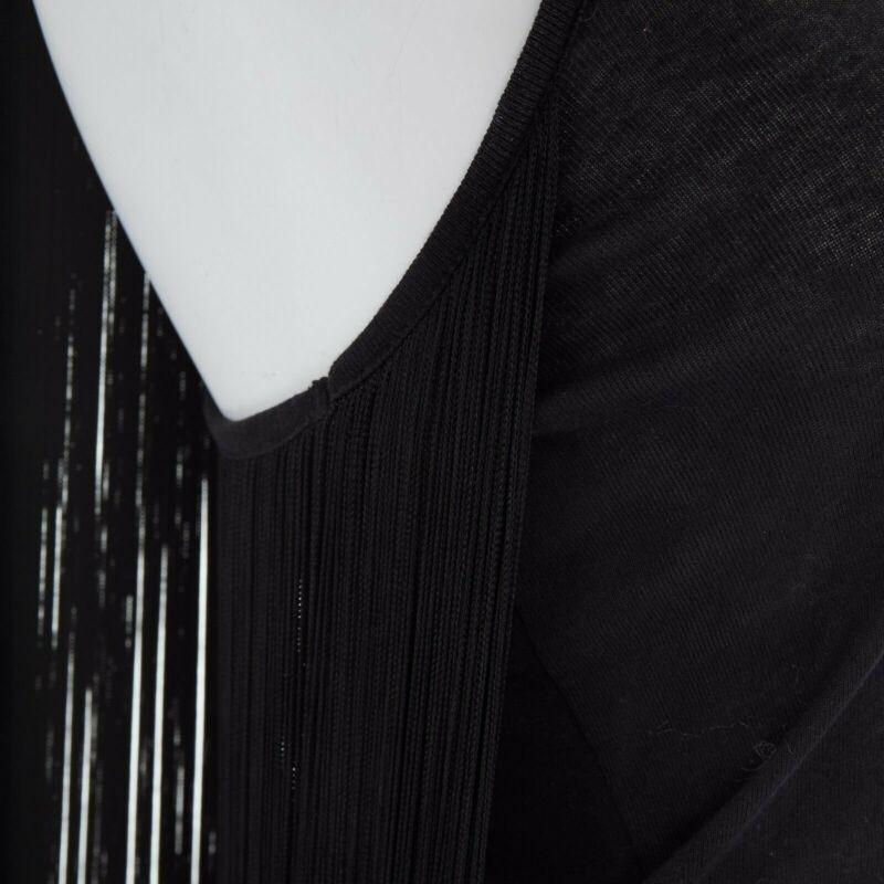 STELLA MCCARTNEY black fringe back cotton silk blend sleeveless top IT38 XS For Sale 3