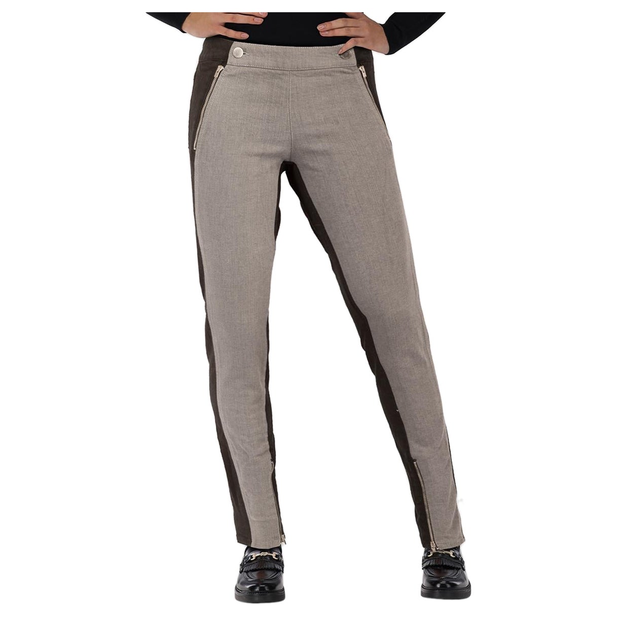 Stella McCartney - Jeans con pannelli in denim nero e grigio - taglia XS in vendita