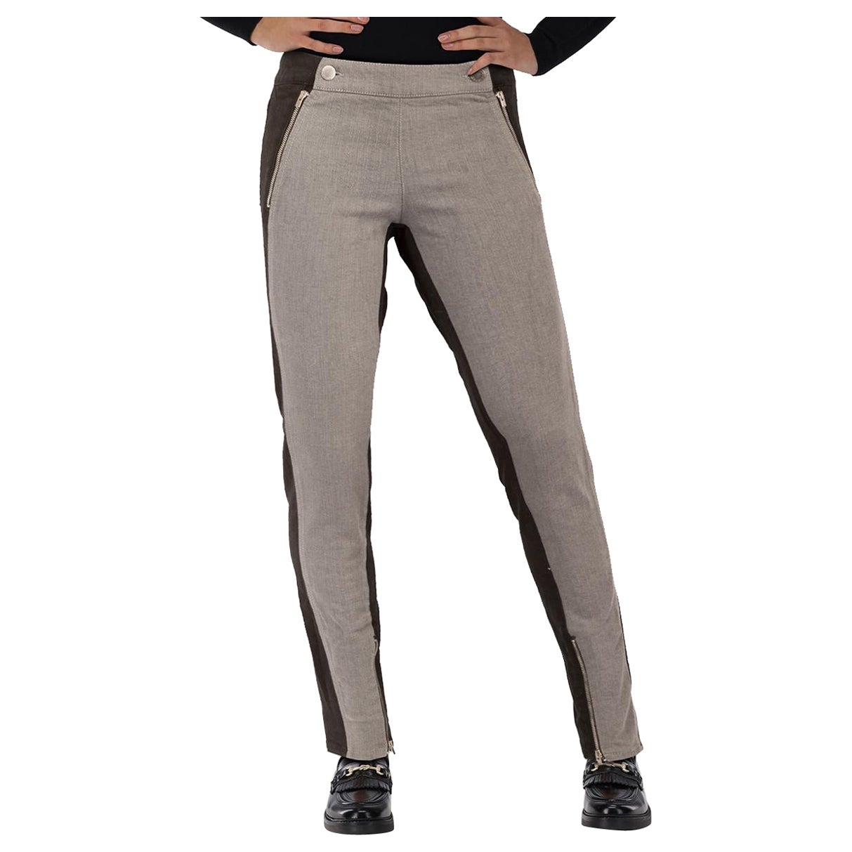 Stella McCartney Black 
Grey Denim Panelled Jeans Size XS For Sale