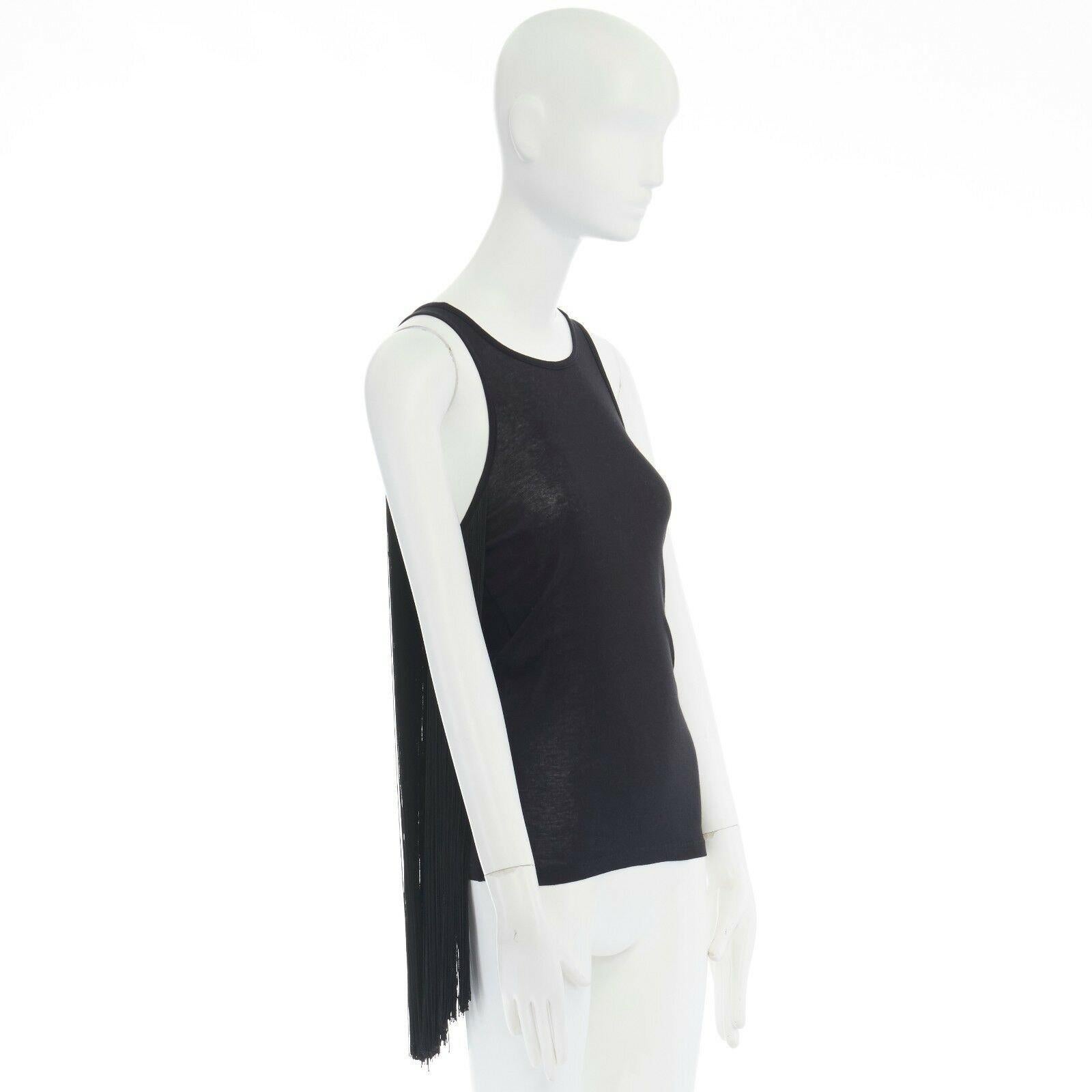 STELLA MCCARTNEY black ITinge back cotton silk blend sleeveless top IT38 XS In Excellent Condition In Hong Kong, NT