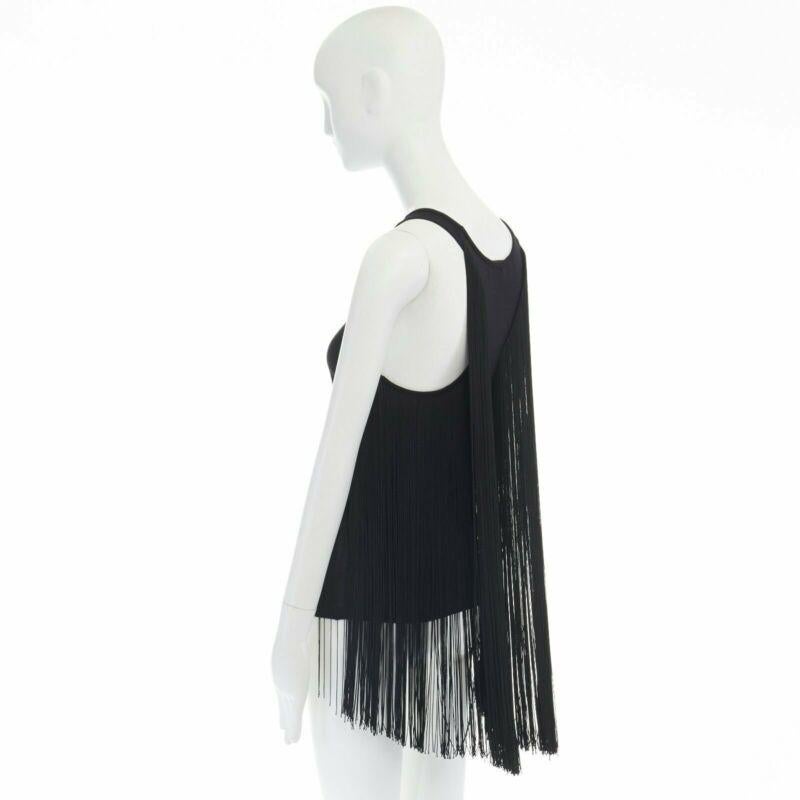 Women's STELLA MCCARTNEY black ITinge back cotton silk blend sleeveless top IT38 XS For Sale