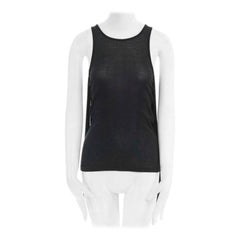 STELLA MCCARTNEY black ITinge back cotton silk blend sleeveless top IT38 XS