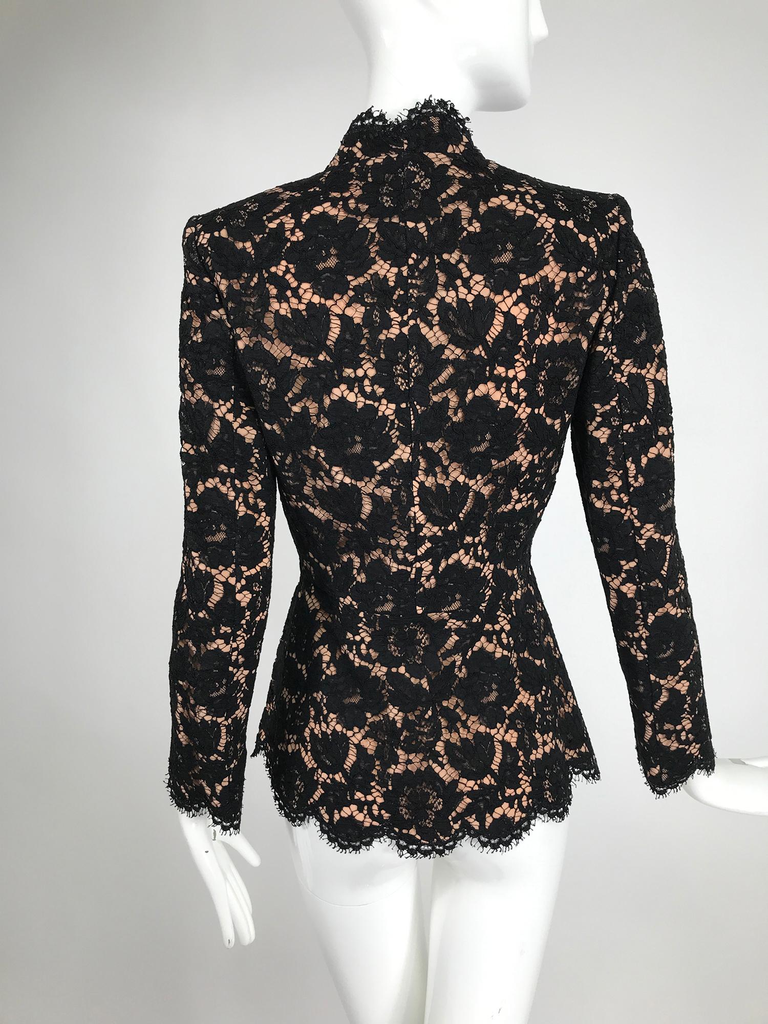 Stella McCartney Black Lace Jacket with Nude Lining Unworn with Tags 38 In Excellent Condition In West Palm Beach, FL