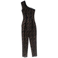 Stella McCartney Black Lace One-Shoulder Jumpsuit - Size US6