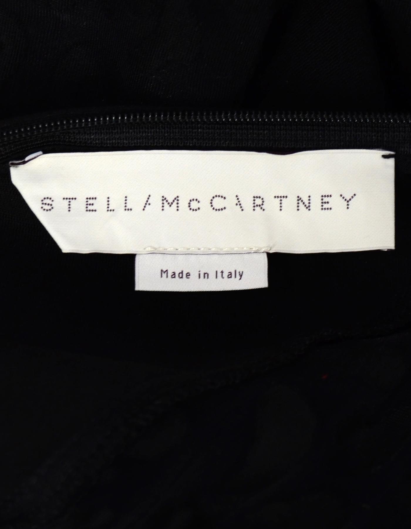 Women's Stella McCartney Black Leopard Chiffon Sleeve Dress sz 48