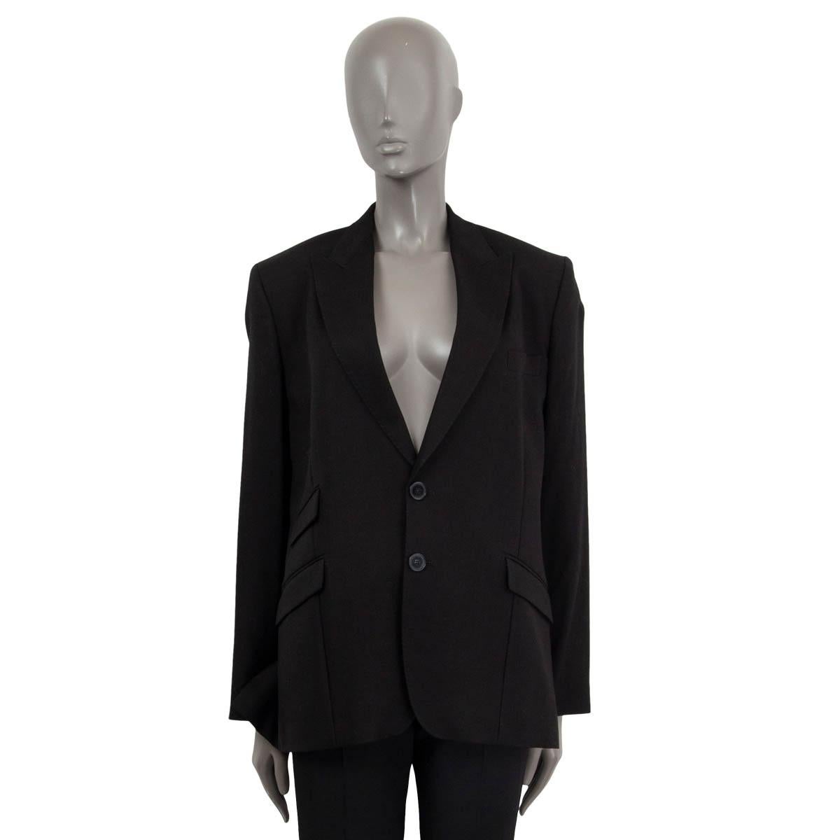 STELLA MCCARTNEY black linen blend BELL OVERSIZED Blazer Jacket 38 XS In Excellent Condition In Zürich, CH