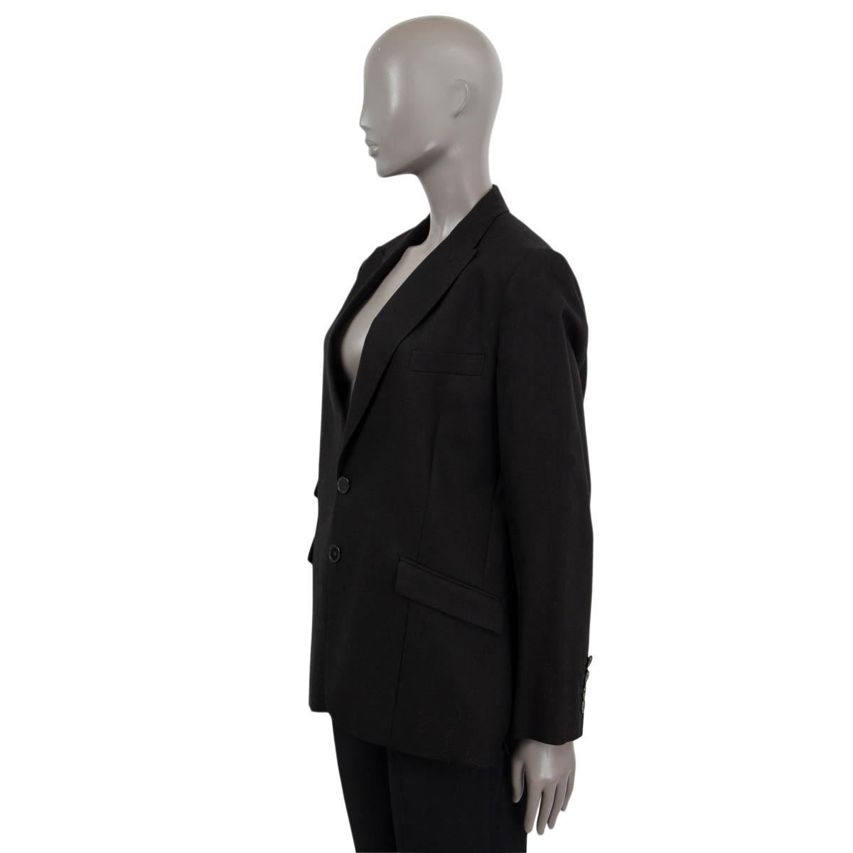 Women's STELLA MCCARTNEY black linen blend BELL OVERSIZED Blazer Jacket 38 XS