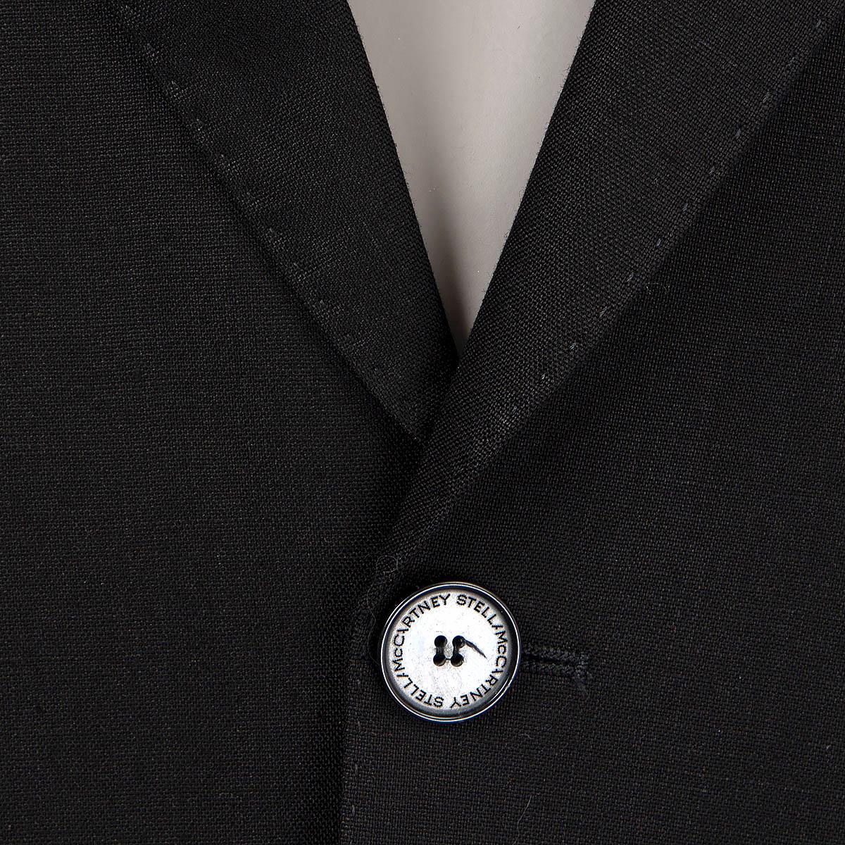 STELLA MCCARTNEY black linen blend BELL OVERSIZED Blazer Jacket 38 XS 1