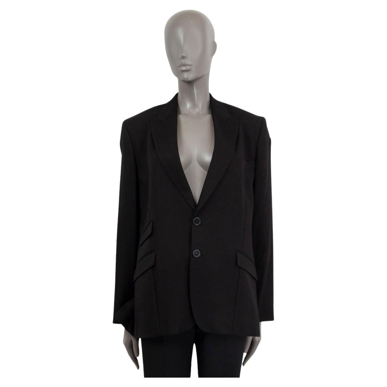 STELLA MCCARTNEY black linen blend BELL OVERSIZED Blazer Jacket 38 XS