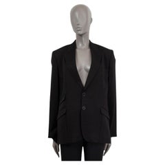 STELLA MCCARTNEY black linen blend BELL OVERSIZED Blazer Jacket 38 XS