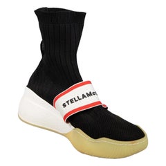 Stella McCartney Black Logo Panel Sock Trainers Size IT 37