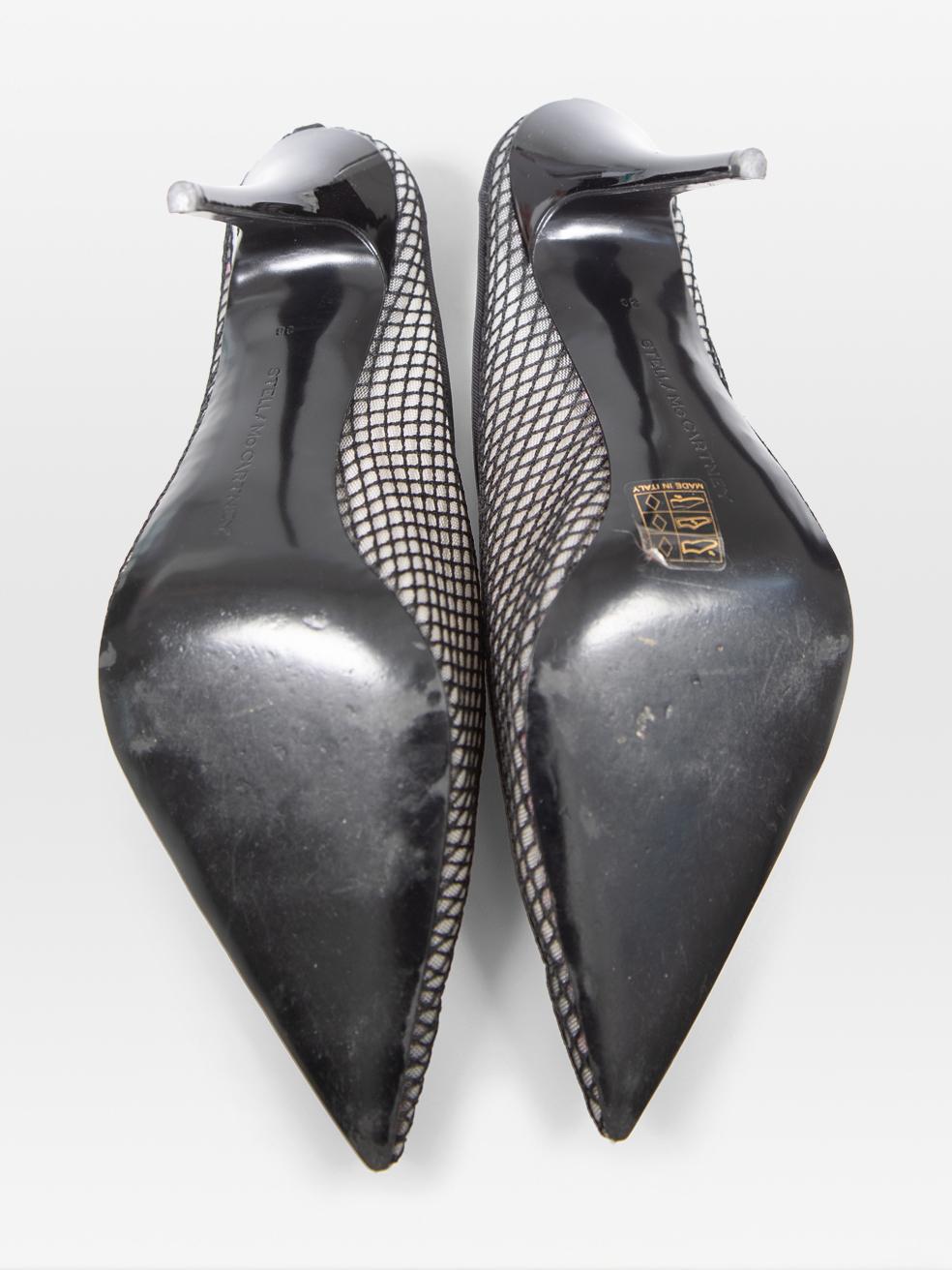 Women's Stella McCartney Black Mesh High Heel Mules Size IT 38 For Sale