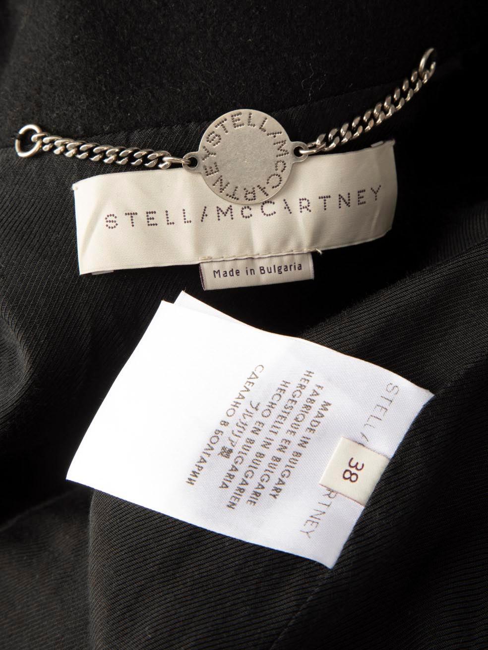 Stella McCartney, cappotto di lana nero con zip di media lunghezza, taglia XS In condizioni buone in vendita a London, GB