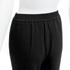 STELLA MCCARTNEY black minimalist elastic waist cropped jogger pants IT34 XXS