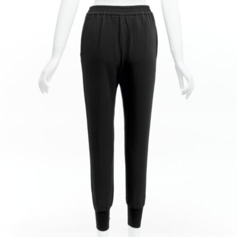 Donna Stella McCartney nero minimalista, pantaloni jogger elasticizzati in vita IT34 XXS in vendita