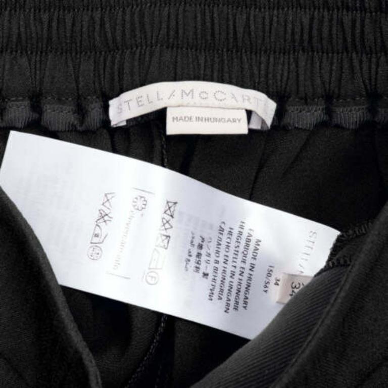 Stella McCartney nero minimalista, pantaloni jogger elasticizzati in vita IT34 XXS in vendita 3