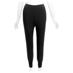 STELLA MCCARTNEY black minimalist elastic waist cropped jogger pants IT34 XXS