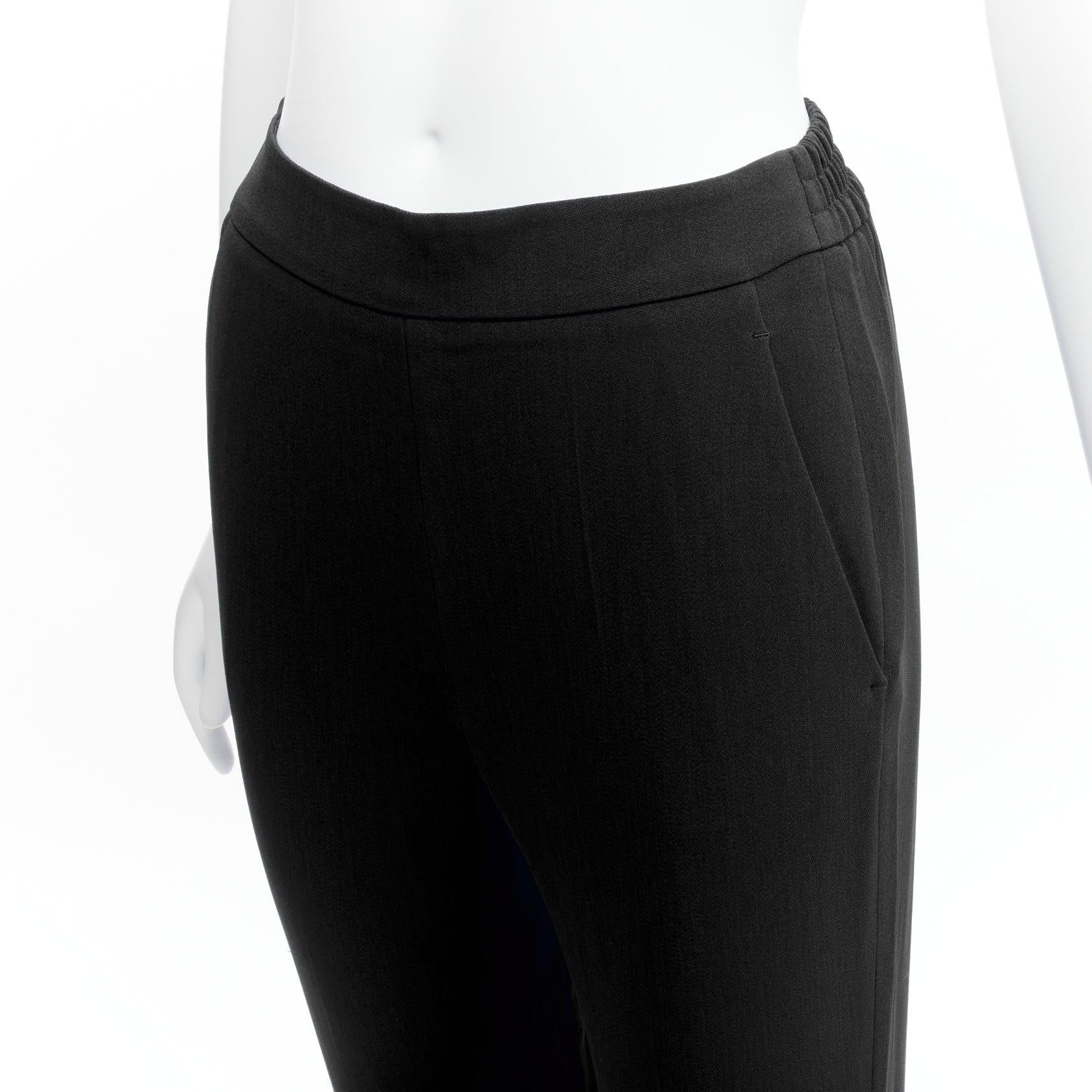 STELLA MCCARTNEY black minimalist elastic waistband cropped jogger harem pants For Sale 2