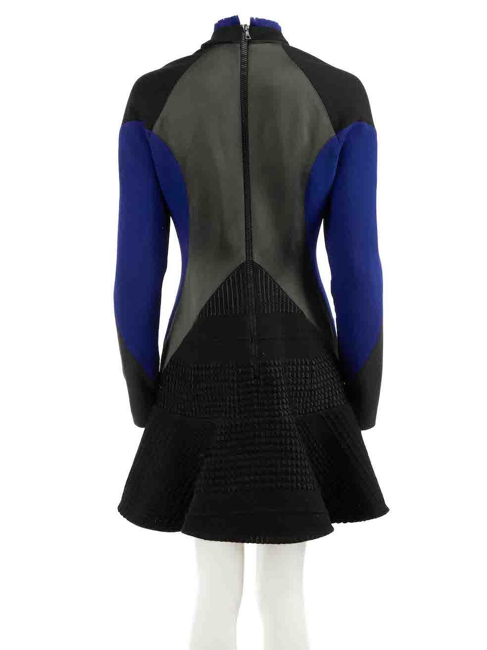 Stella McCartney Black Panelled Long Sleeve Dress Size L In Good Condition For Sale In London, GB