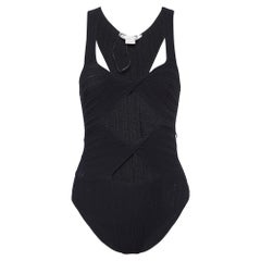 Stella McCartney Top de punto recortado estampado negro S