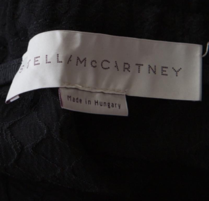 Stella McCartney Black Python Scale Patterned Jacquard Drawstring Detail Pants S 3