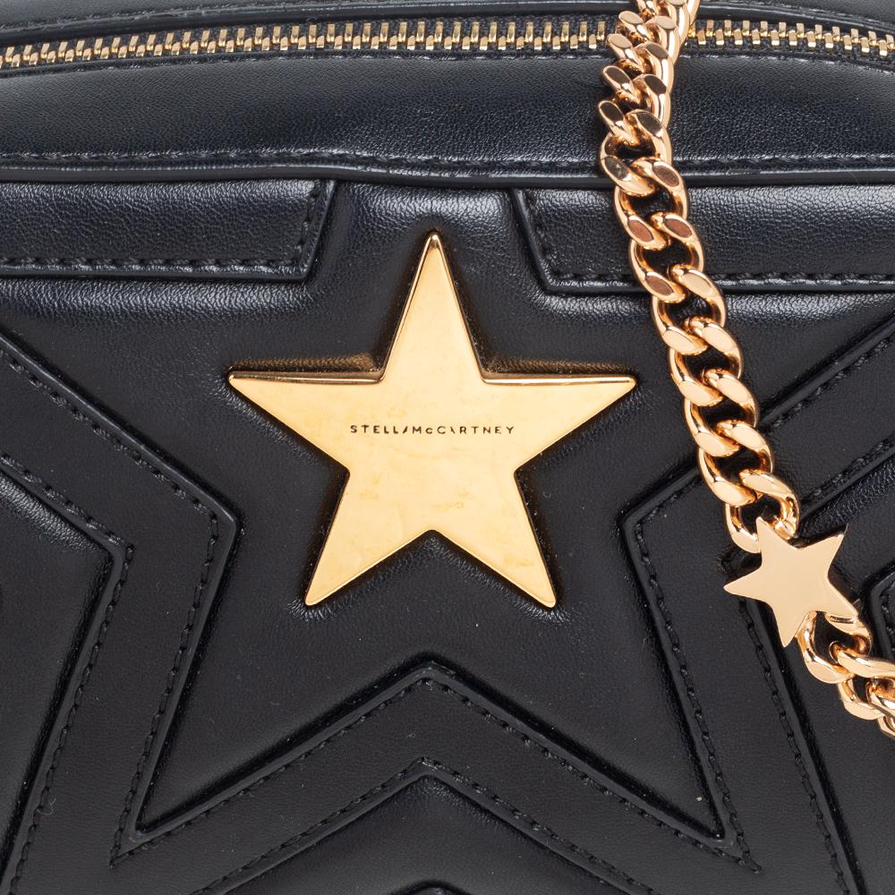 Stella McCartney Black Quilted Faux Leather Stella Star Crossbody Bag 2