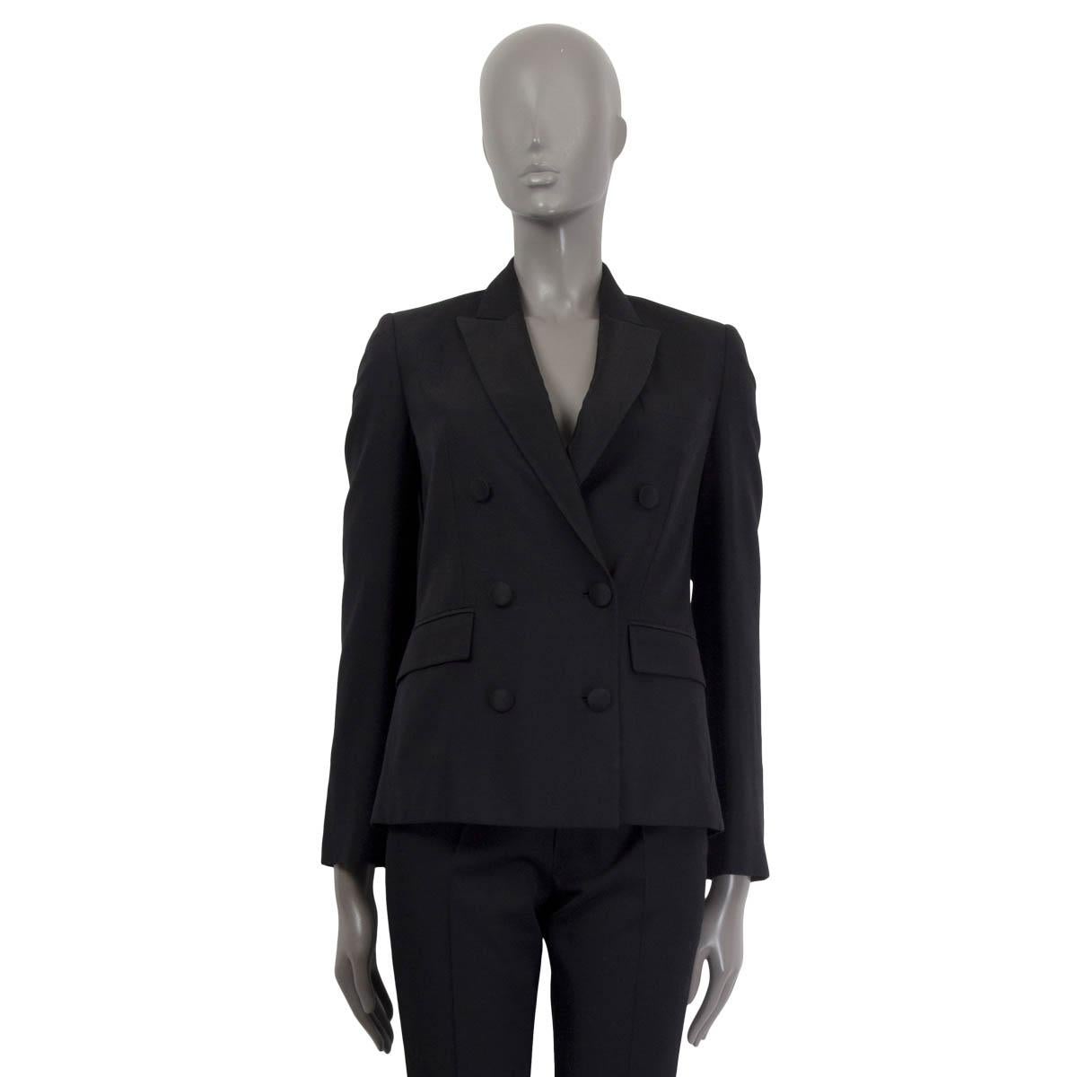 STELLA MCCARTNEY schwarzer RAW SILK TUXEDO Blazer Jacke 38 S (Schwarz) im Angebot
