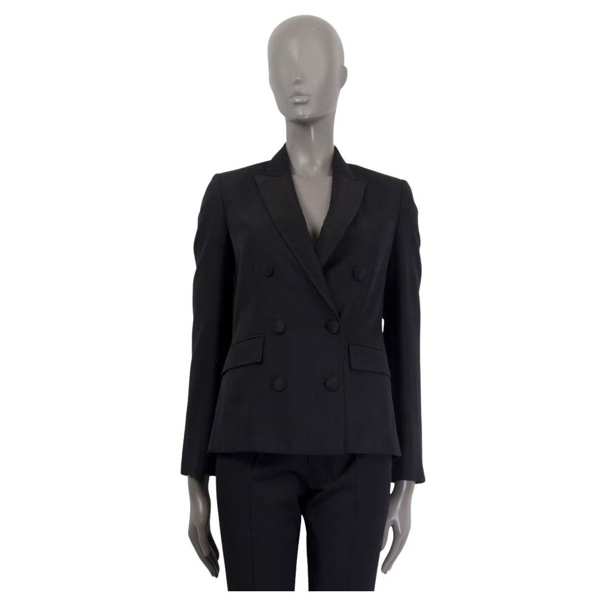 STELLA MCCARTNEY black RAW SILK TUXEDO Blazer Jacket 38 S