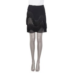 STELLA MCCARTNEY black rayon FRINGE MINI Skirt 40 S