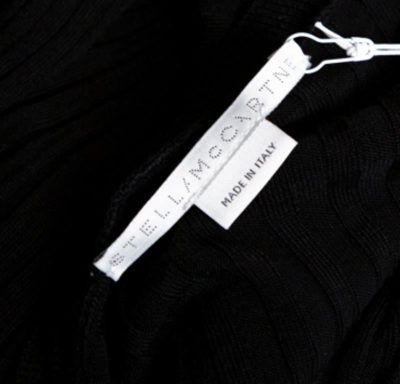 Nero Stella McCartney Black Ribbed Knit Fitted Sweater M in vendita