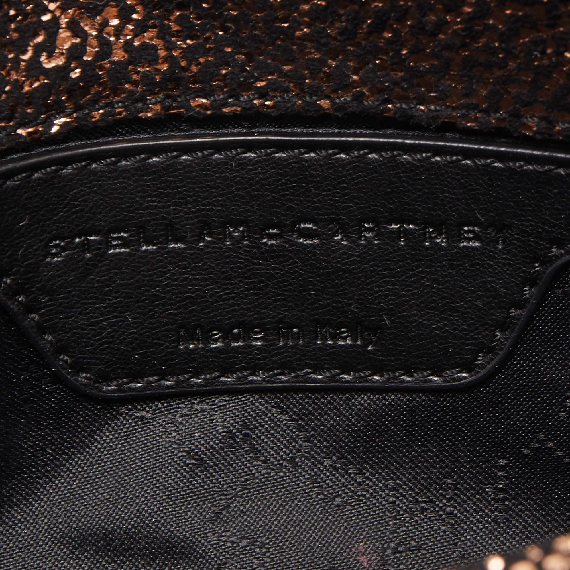 Stella McCartney Black/Rose Gold Faux Leather Falabella Flap Shoulder Bag 6
