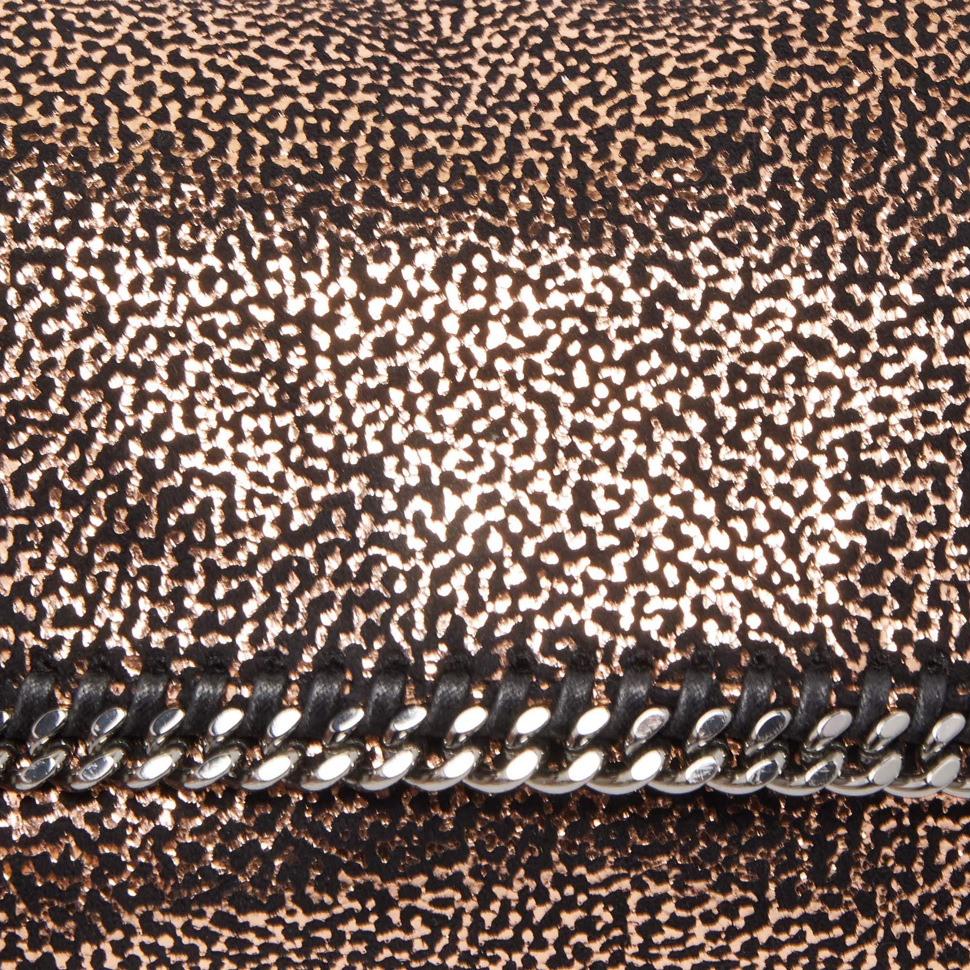 Stella McCartney Black/Rose Gold Faux Leather Falabella Flap Shoulder Bag 4
